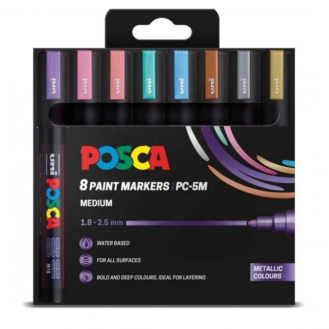 Uni Posca PC-5M 8 Metallic Colours