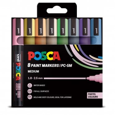 Posca PC-5M 8 Pastel Colours