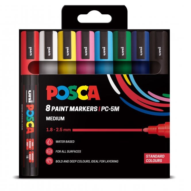 Uni Posca PC-5M 8 Standard Colours