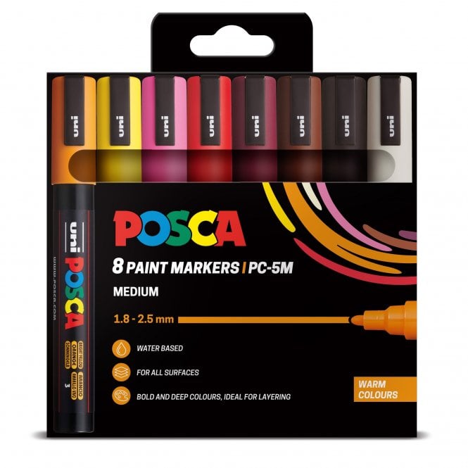 Uni Posca PC-5M 8 Warm Colours