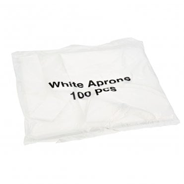 White Disposable Workshop Aprons – 100